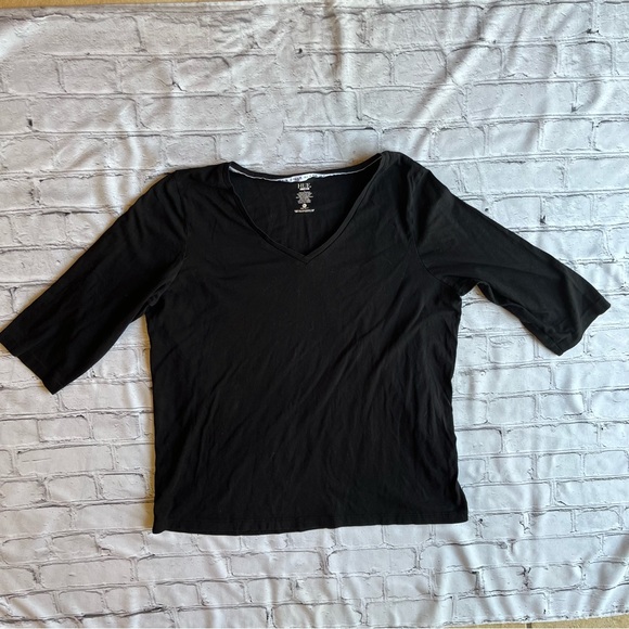 HUE Sleep Well Temp Tech T-shirt Large Womens Black V-neck - Picture 7 of 7